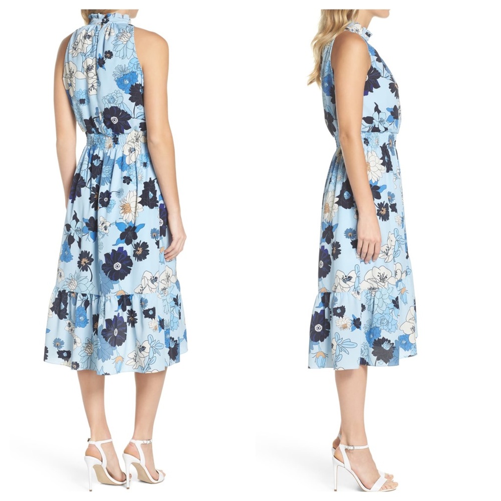 Vince Camuto Floral Blouson Midi Dress - Picture 2 of 6